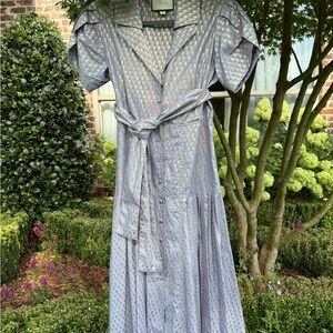 Alexis Blue Flutter Sleeve Midi Sundress